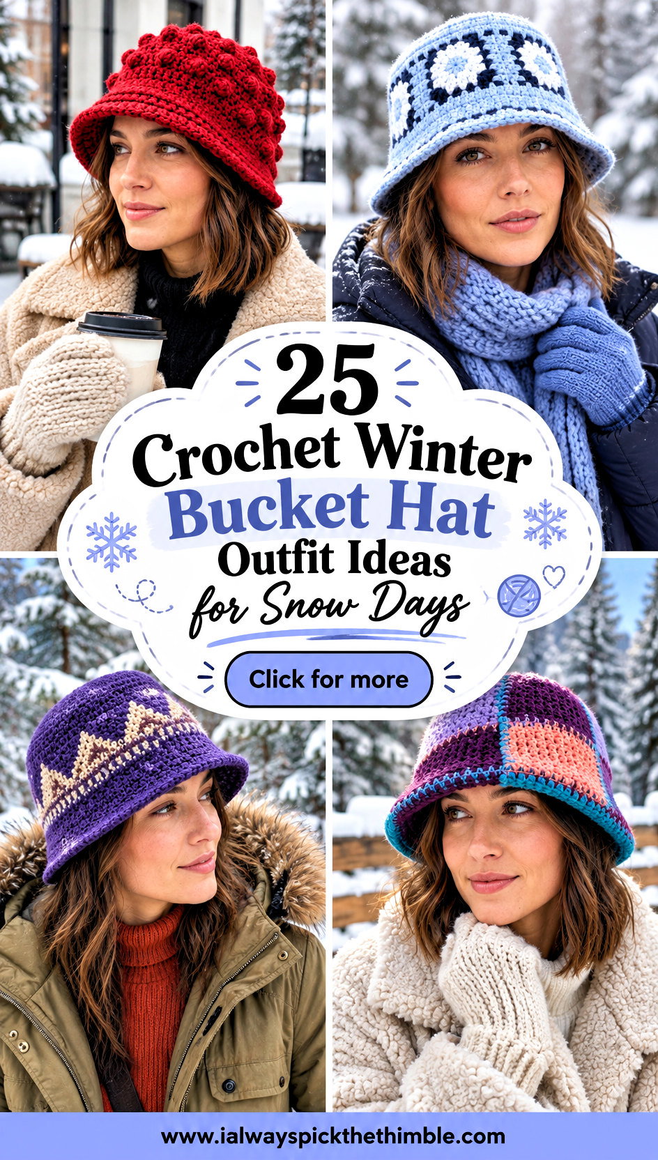 25 Crochet Winter Bucket Hat Outfit Ideas for Snow Days - 25 Crochet Winter Bucket Hat Outfit Ideas for Snow Days