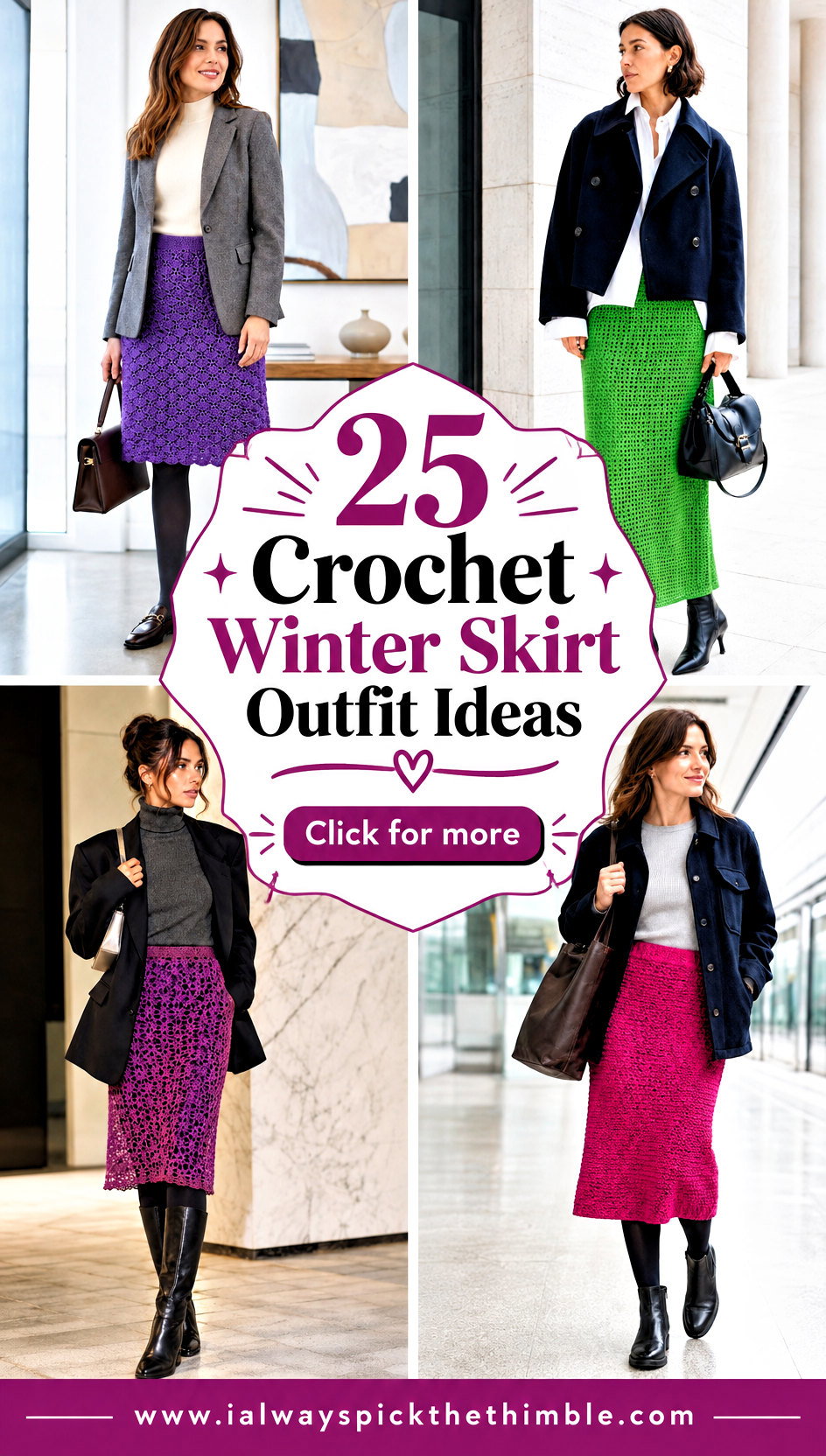 25 Crochet Winter Skirt Outfit Ideas for Cold-Weather Style - 25 Crochet Winter Skirt Outfit Ideas for Cold-Weather Style
