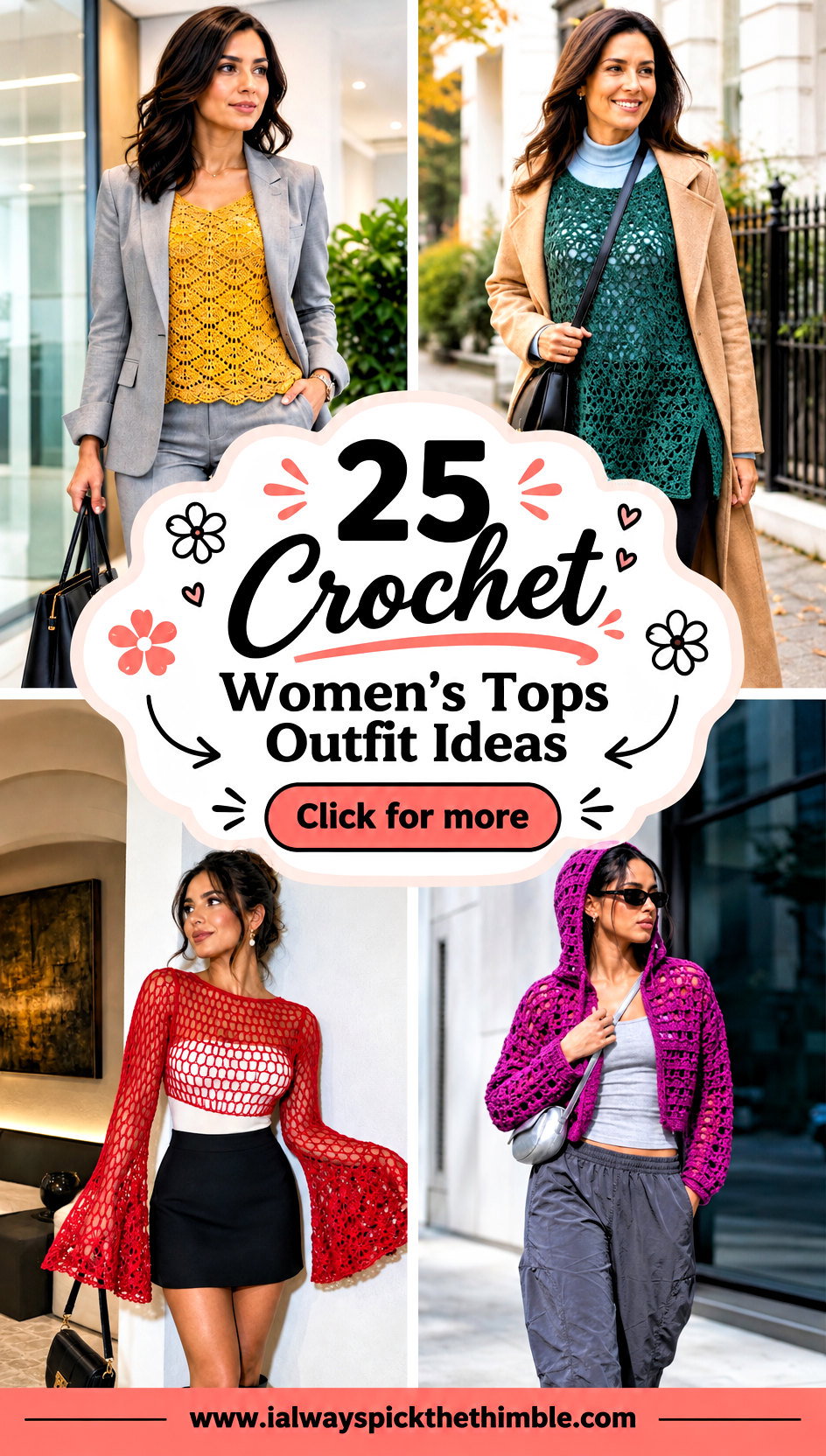 25 Crochet Womens Tops Outfit Ideas for Weekend Style - 25 Crochet Women’s Tops Outfit Ideas for Weekend Style
