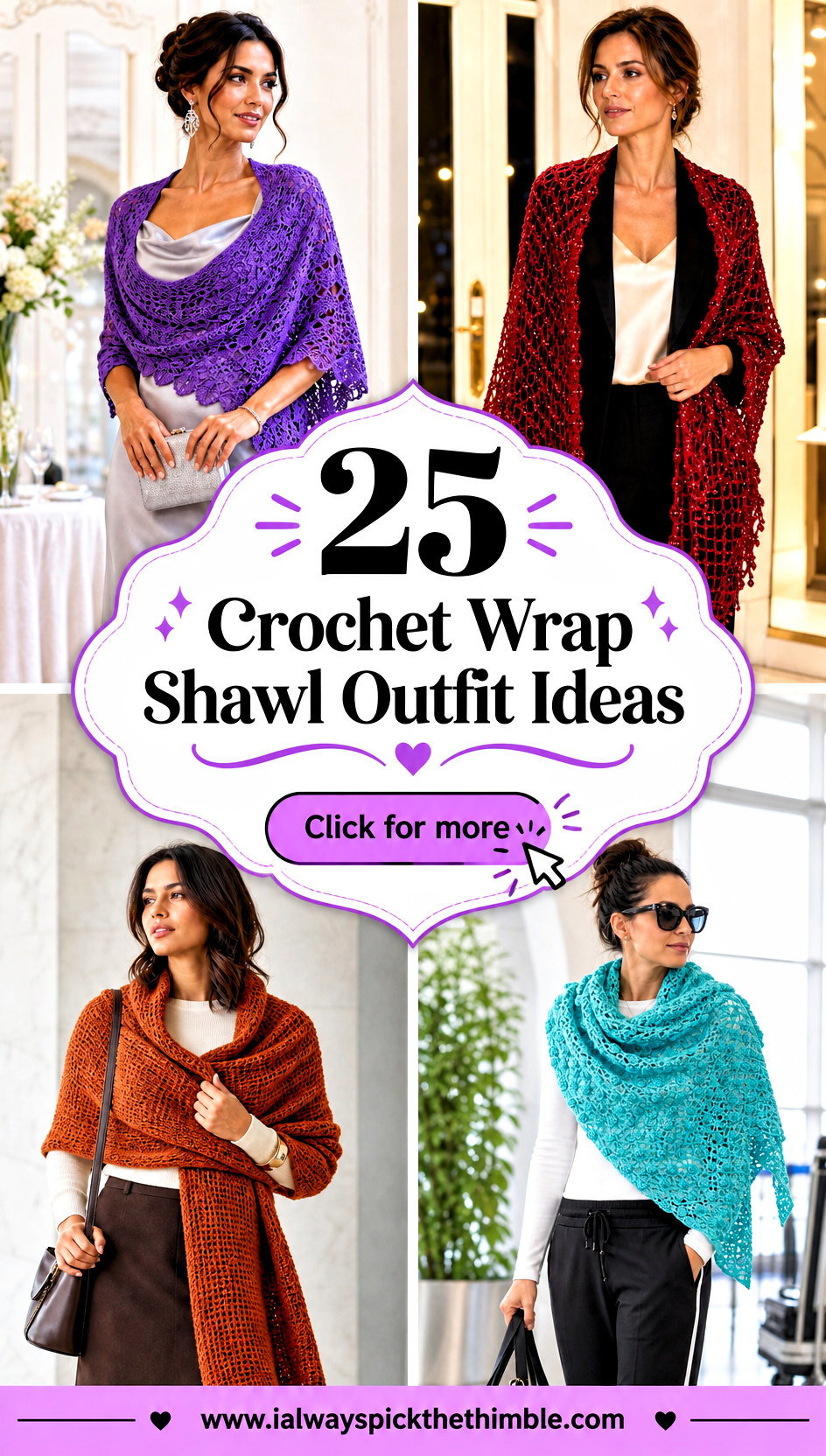25 Crochet Wrap Shawl Outfit Ideas for Dressy Layers - 25 Crochet Wrap Shawl Outfit Ideas for Dressy Layers