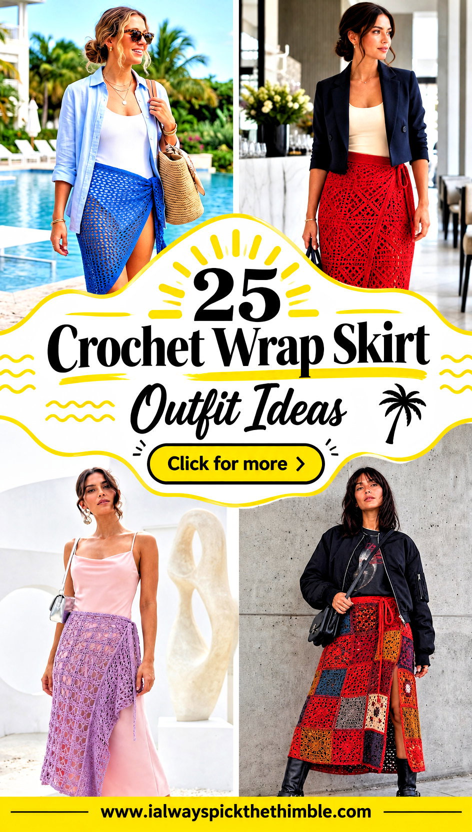 25 Crochet Wrap Skirt Outfit Ideas for Beach-to-City Style - 25 Crochet Wrap Skirt Outfit Ideas for Beach-to-City Style
