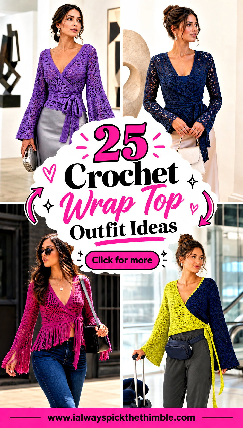 25 Crochet Wrap Top Outfit Ideas for High-Waisted Jeans - 25 Crochet Wrap Top Outfit Ideas for High-Waisted Jeans