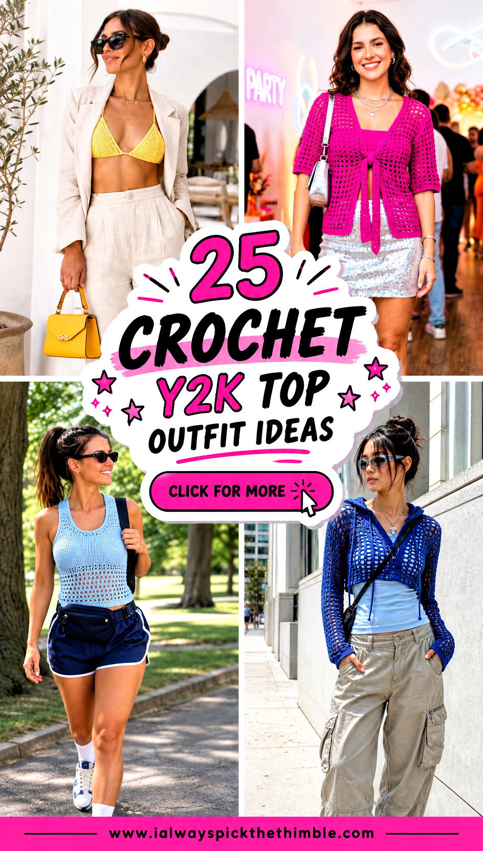 25 Crochet Y2K Top Outfit Ideas for Retro Streetwear - 25 Crochet Y2K Top Outfit Ideas for Retro Streetwear