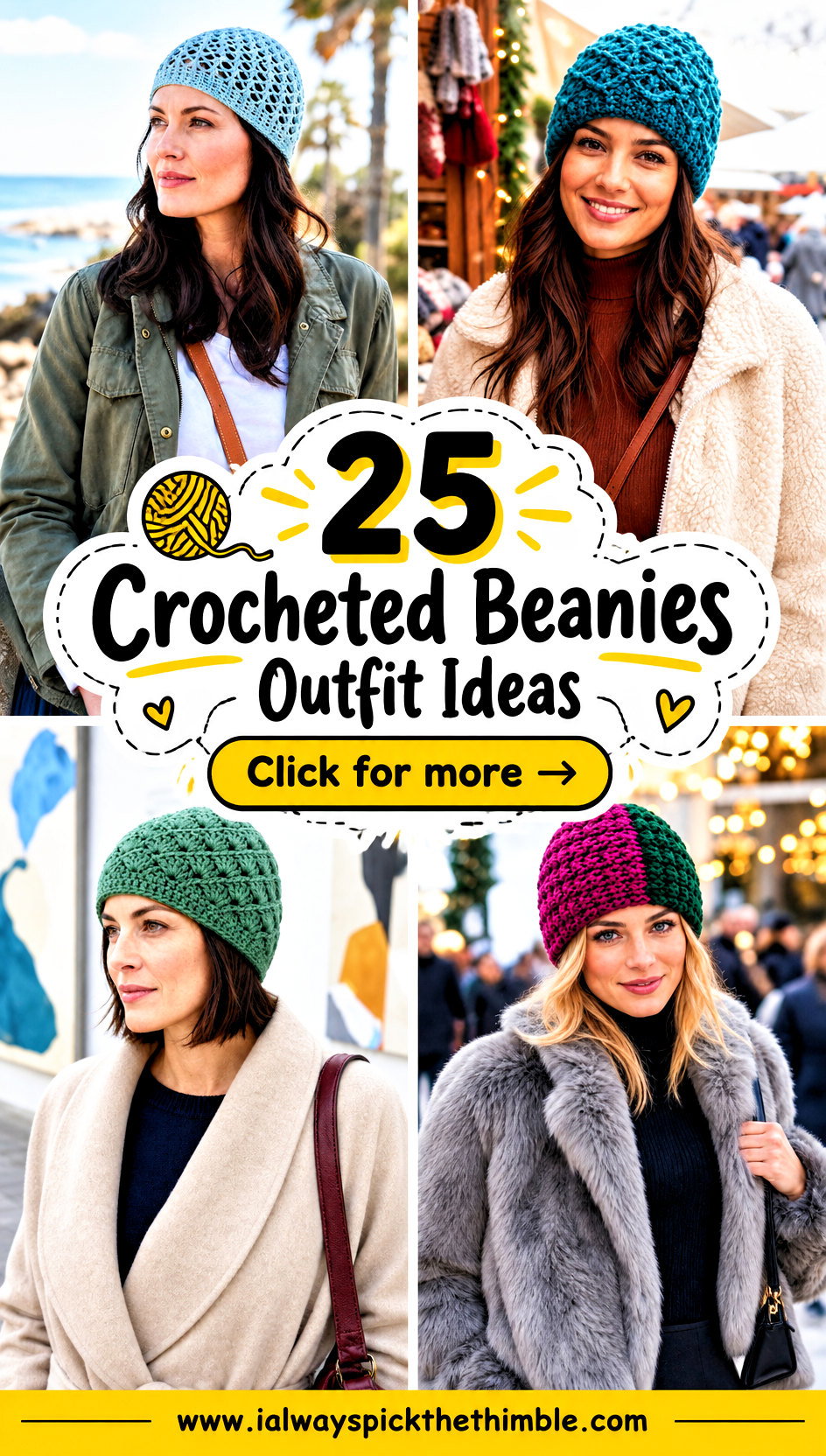 25 Crocheted Beanies Outfit Ideas for Casual Cold Days - 25 Crocheted Beanies Outfit Ideas for Casual Cold Days