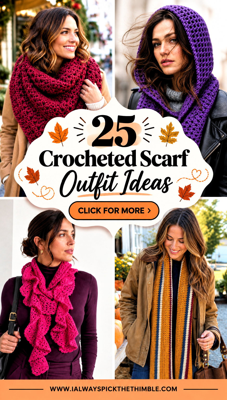 25 Crocheted Scarf Outfit Ideas for Cozy Fall Outfits - 25 Crocheted Scarf Outfit Ideas for Cozy Fall Outfits