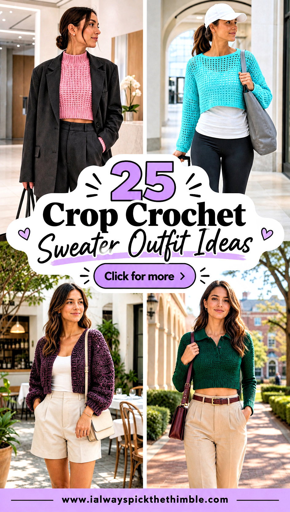 25 Crop Crochet Sweater Outfit Ideas for High-Waisted Jeans - 25 Crop Crochet Sweater Outfit Ideas for High-Waisted Jeans