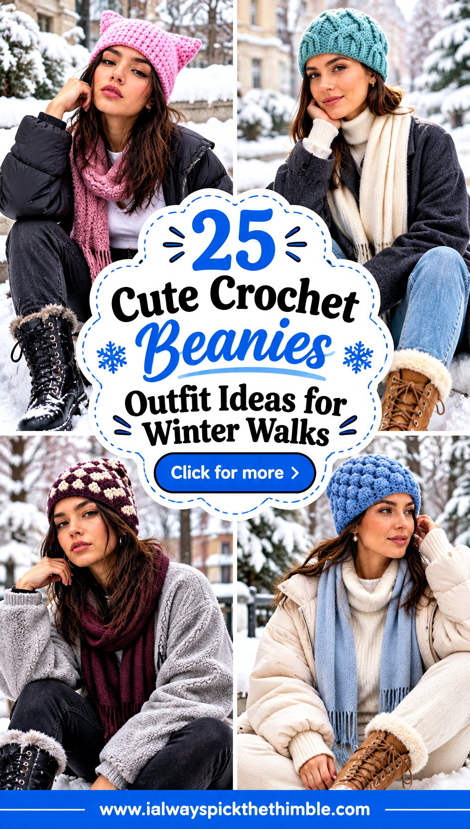 25 Cute Crochet Beanies Outfit Ideas for Winter Walks - 25 Cute Crochet Beanies Outfit Ideas for Winter Walks