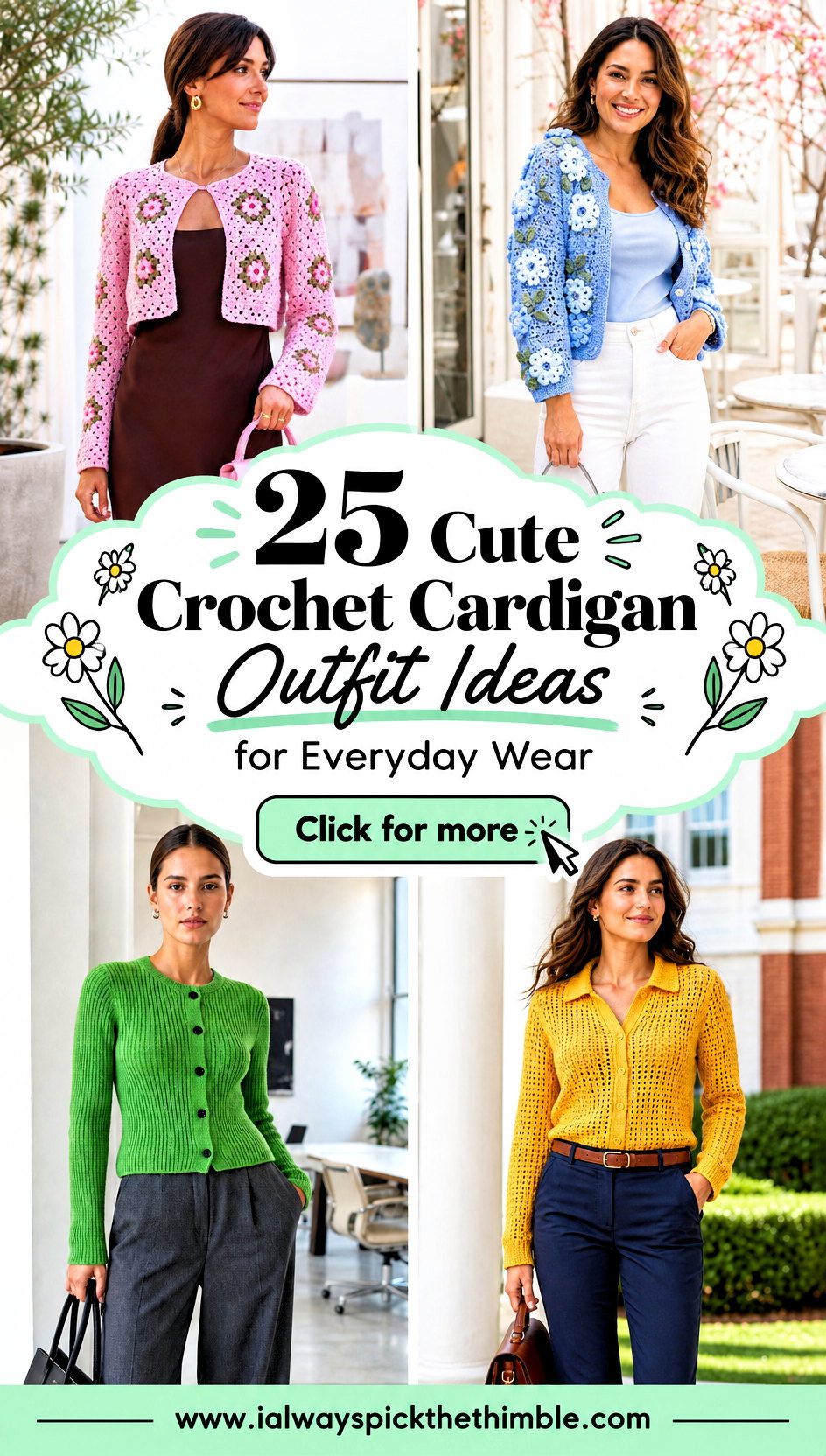 25 Cute Crochet Cardigan Outfit Ideas for Everyday Wear - 25 Cute Crochet Cardigan Outfit Ideas for Everyday Wear