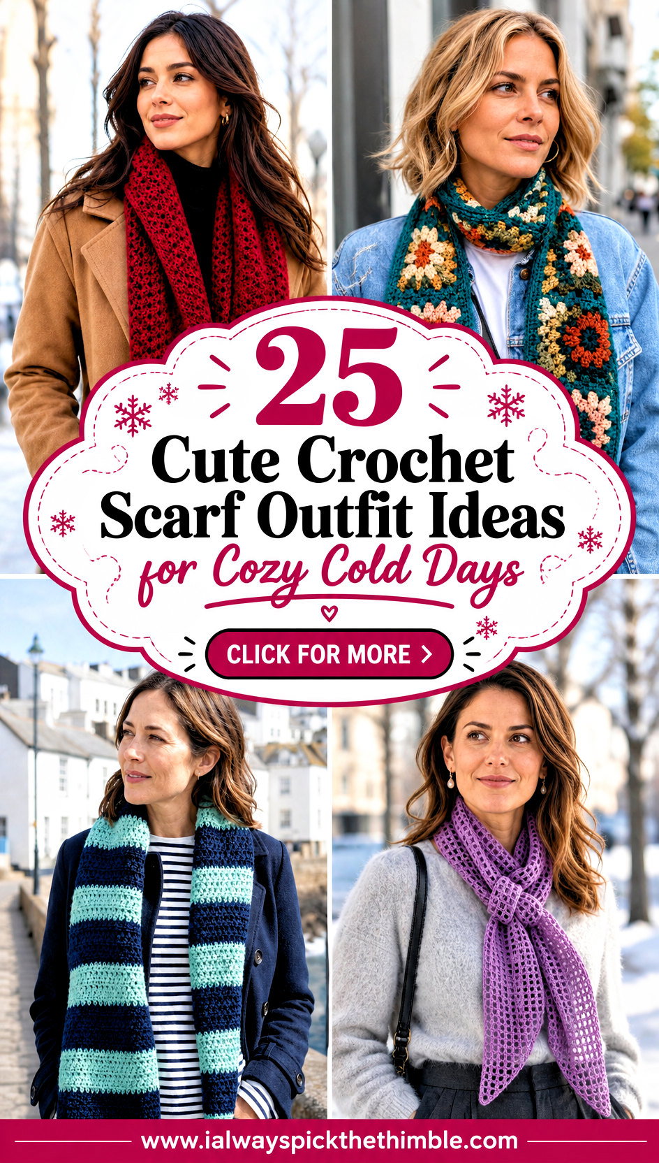 25 Cute Crochet Scarf Outfit Ideas for Cozy Cold Days - 25 Cute Crochet Scarf Outfit Ideas for Cozy Cold Days