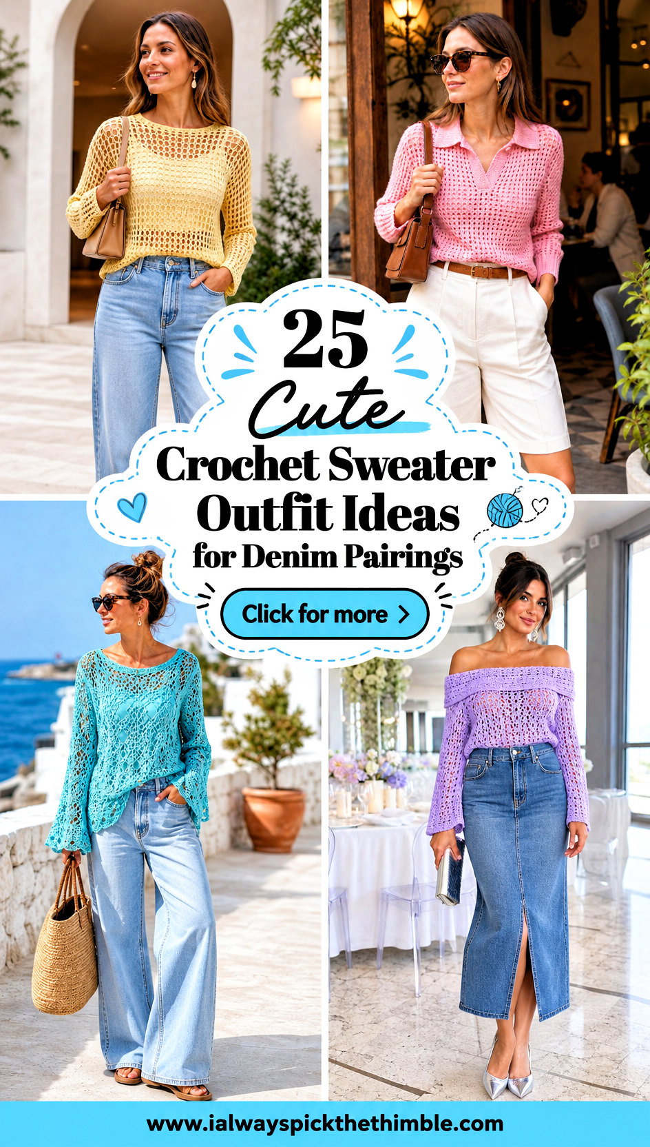 25 Cute Crochet Sweater Outfit Ideas for Denim Pairings - 25 Cute Crochet Sweater Outfit Ideas for Denim Pairings