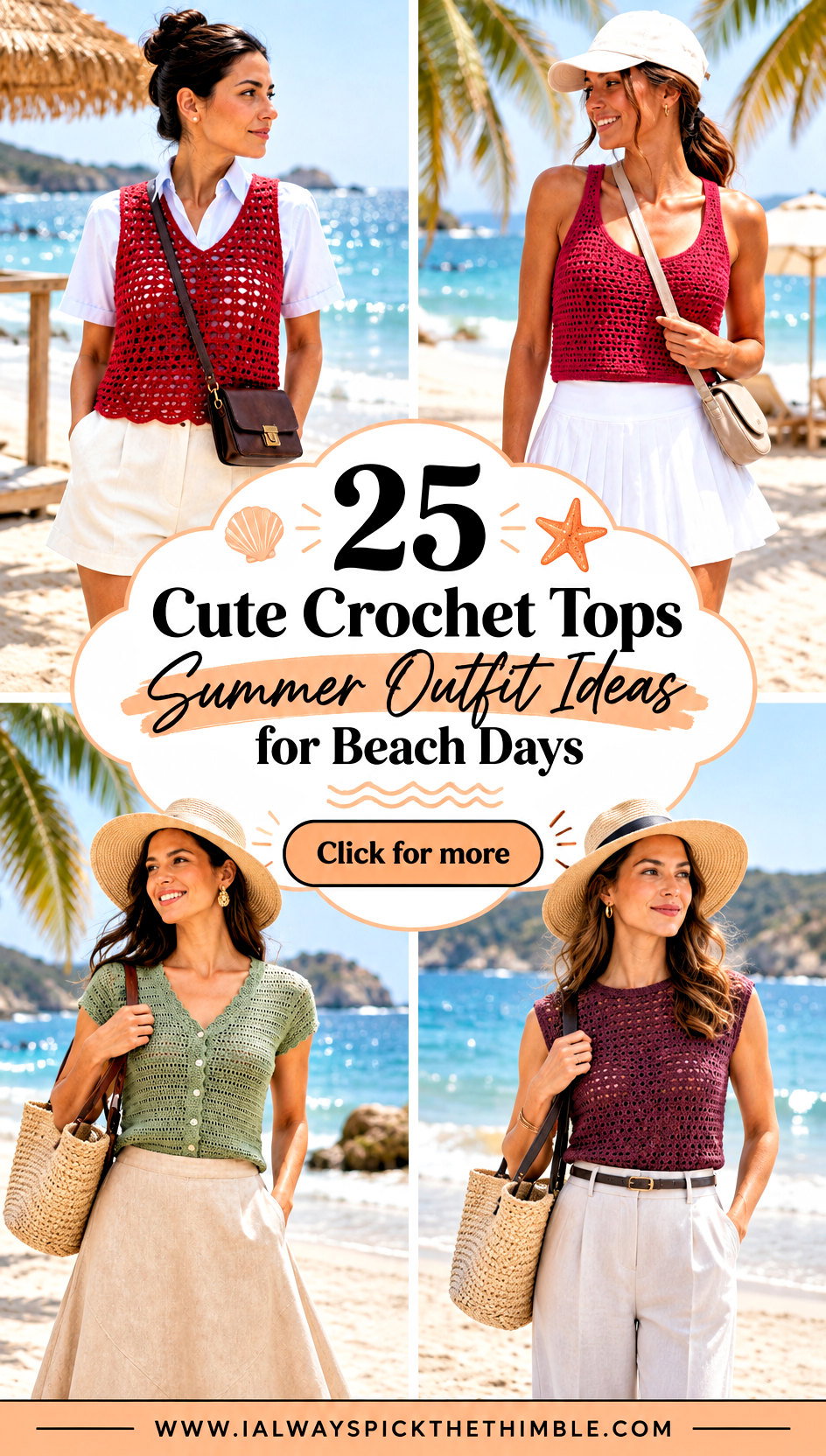 25 Cute Crochet Tops Summer Outfit Ideas for Beach Days - 25 Cute Crochet Tops Summer Outfit Ideas for Beach Days