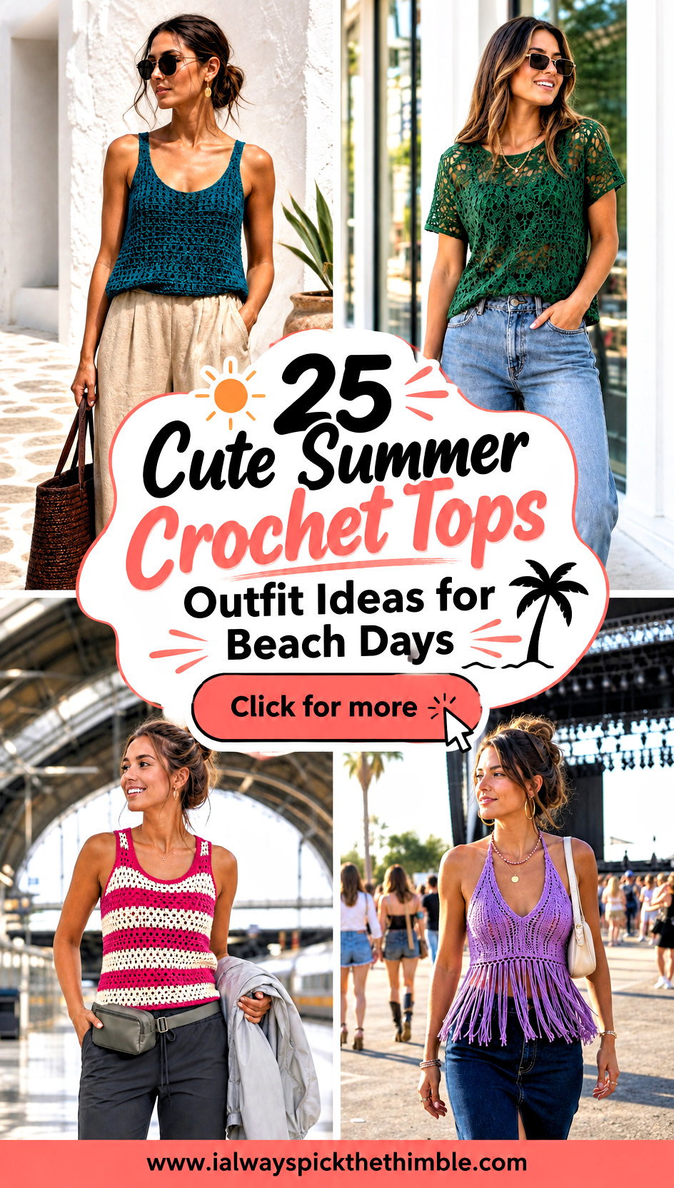 25 Cute Summer Crochet Tops Outfit Ideas for Beach Days - 25 Cute Summer Crochet Tops Outfit Ideas for Beach Days
