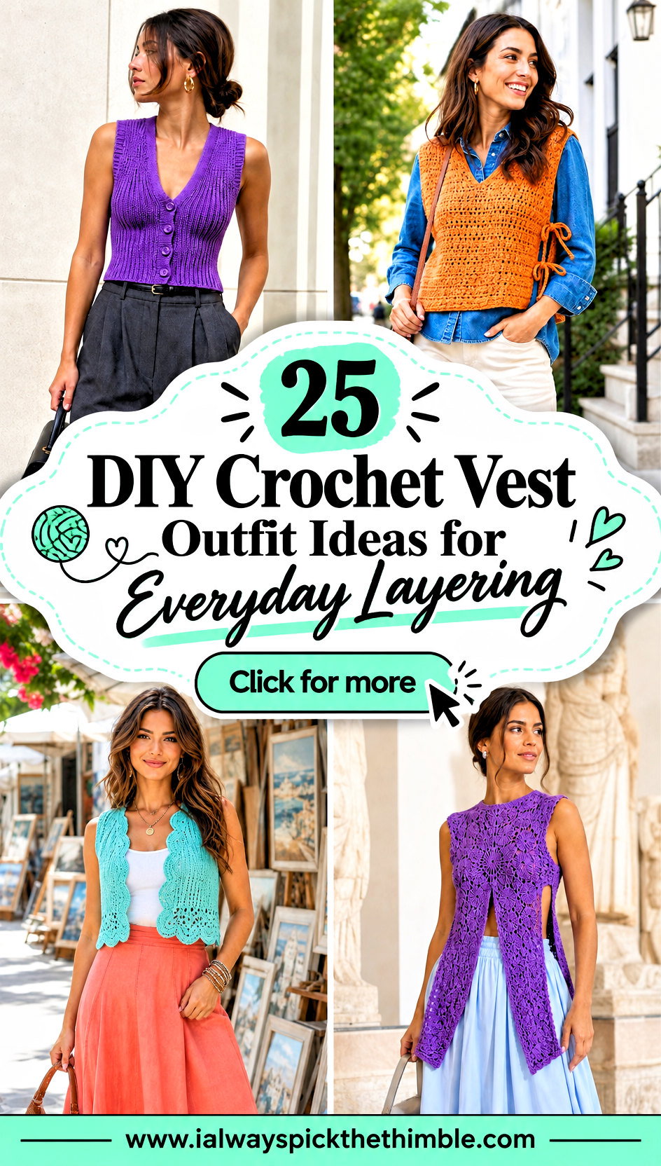 25 DIY Crochet Vest Outfit Ideas for Everyday Layering - 25 DIY Crochet Vest Outfit Ideas for Everyday Layering