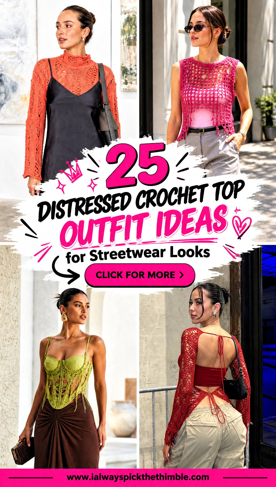 25 Distressed Crochet Top Outfit Ideas for Streetwear Looks - 25 Distressed Crochet Top Outfit Ideas for Streetwear Looks