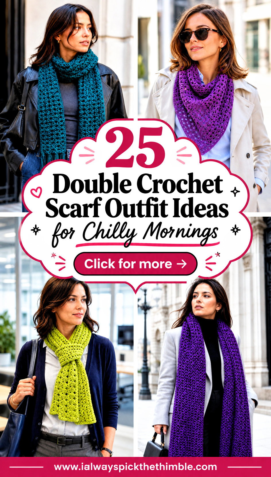 25 Double Crochet Scarf Outfit Ideas for Chilly Mornings - 25 Double Crochet Scarf Outfit Ideas for Chilly Mornings