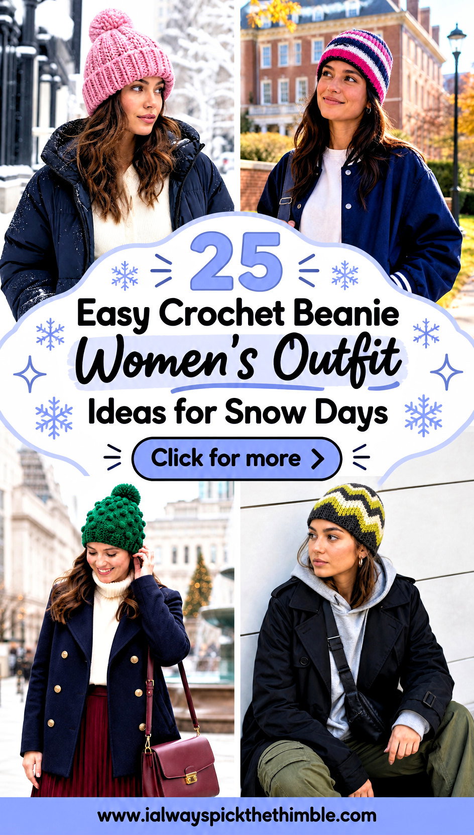 25 Easy Crochet Beanie Womens Outfit Ideas for Snow Days - 25 Easy Crochet Beanie Women’s Outfit Ideas for Snow Days