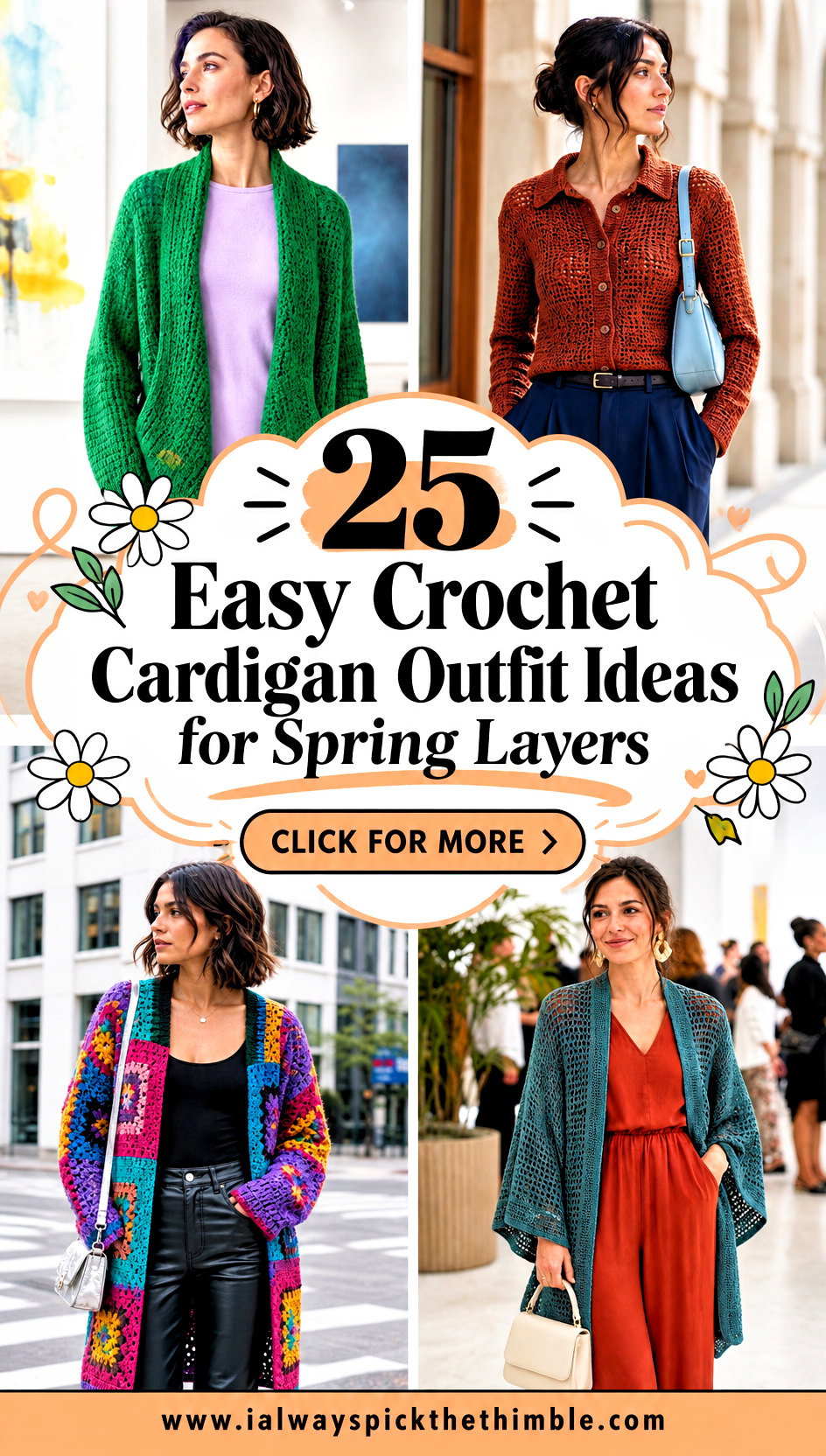 25 Easy Crochet Cardigan Outfit Ideas for Spring Layers - 25 Easy Crochet Cardigan Outfit Ideas for Spring Layers