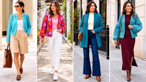 25 Easy Crochet Cardigan Women’s Outfit Ideas for Workdays