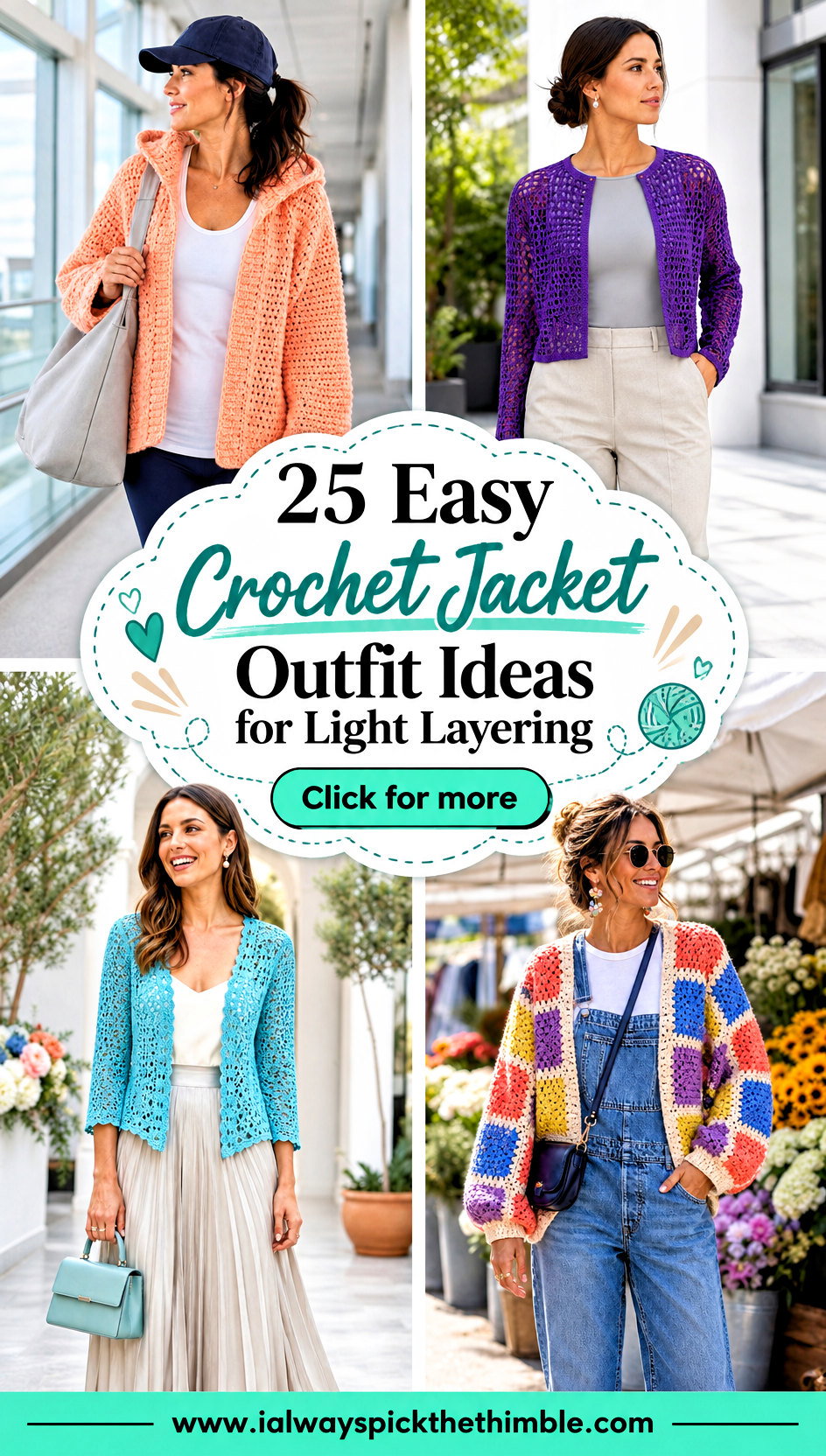 25 Easy Crochet Jacket Outfit Ideas for Light Layering - 25 Easy Crochet Jacket Outfit Ideas for Light Layering