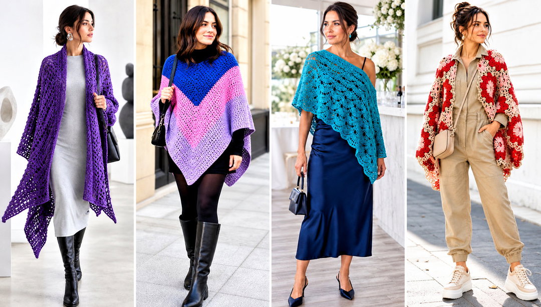 25 Easy Crochet Poncho for Women Outfit Ideas to Layer