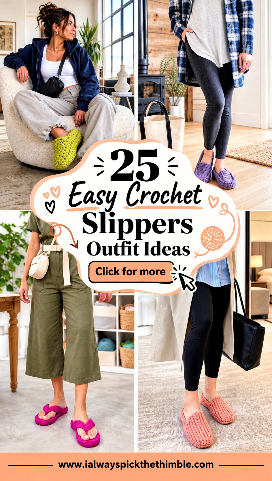 25 Easy Crochet Slippers Outfit Ideas for Lazy Weekends - 25 Easy Crochet Slippers Outfit Ideas for Lazy Weekends
