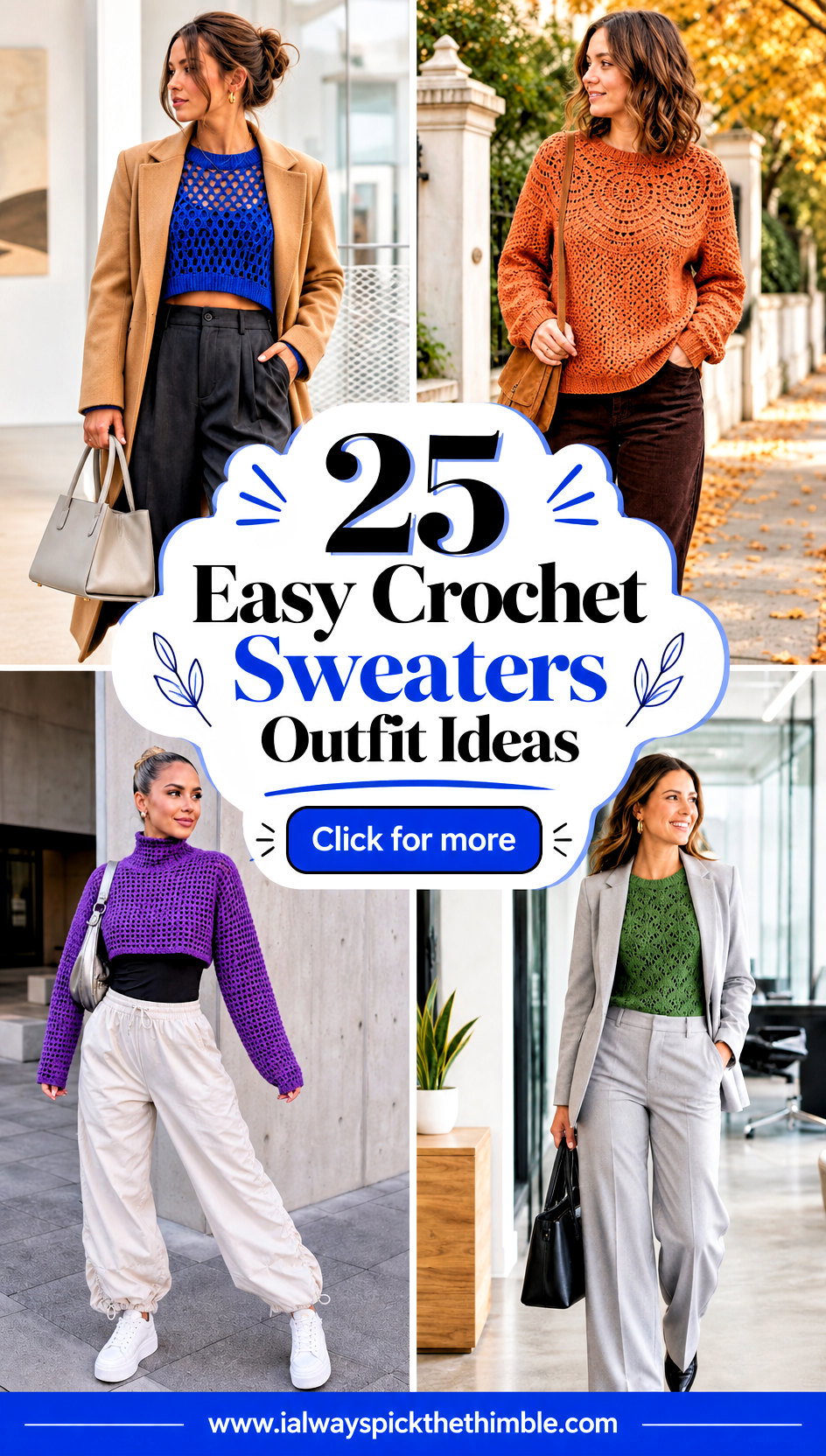 25 Easy Crochet Sweaters Outfit Ideas for Chilly Commutes - 25 Easy Crochet Sweaters Outfit Ideas for Chilly Commutes