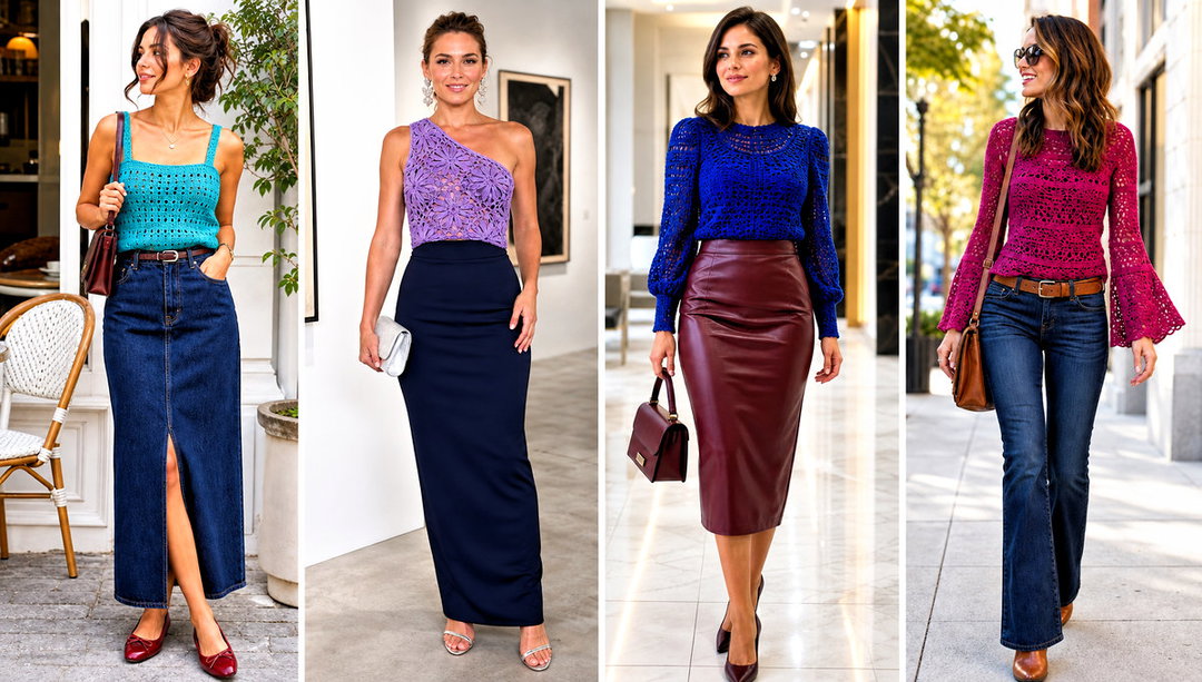 25 Elegant Crochet Top Outfit Ideas for Dressy Evenings