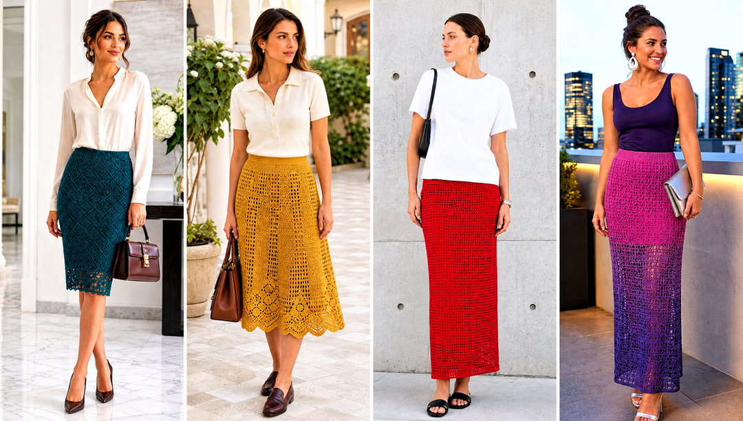 25 Filet Crochet Skirt Outfit Ideas for Breezy Summer Days