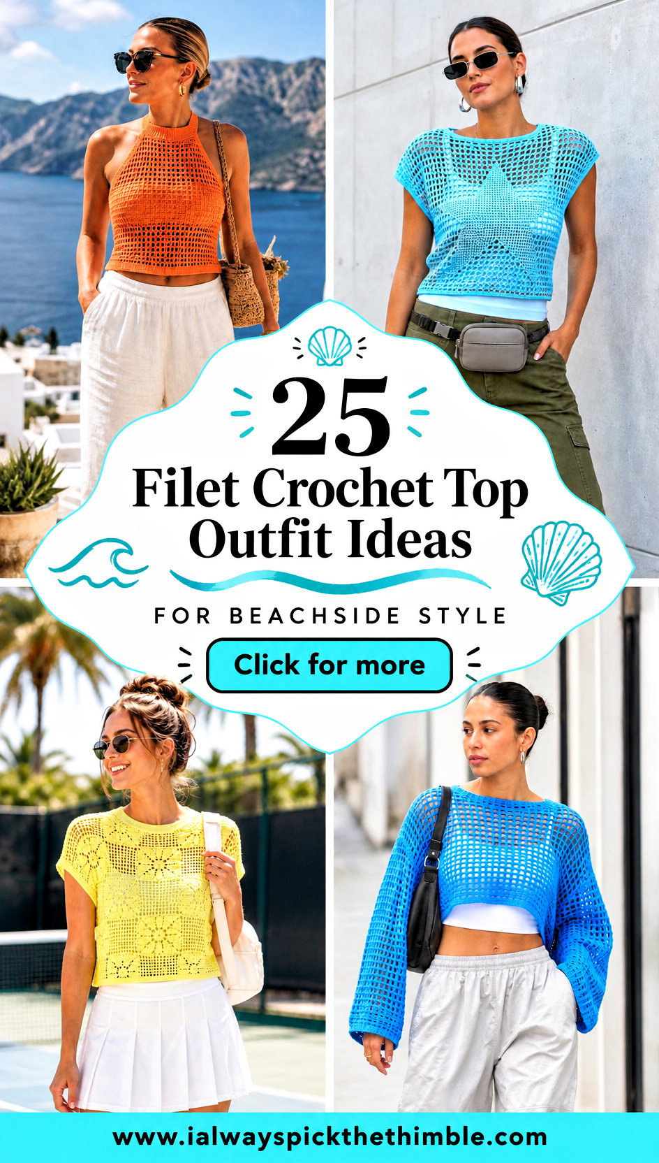 25 Filet Crochet Top Outfit Ideas for Beachside Style - 25 Filet Crochet Top Outfit Ideas for Beachside Style