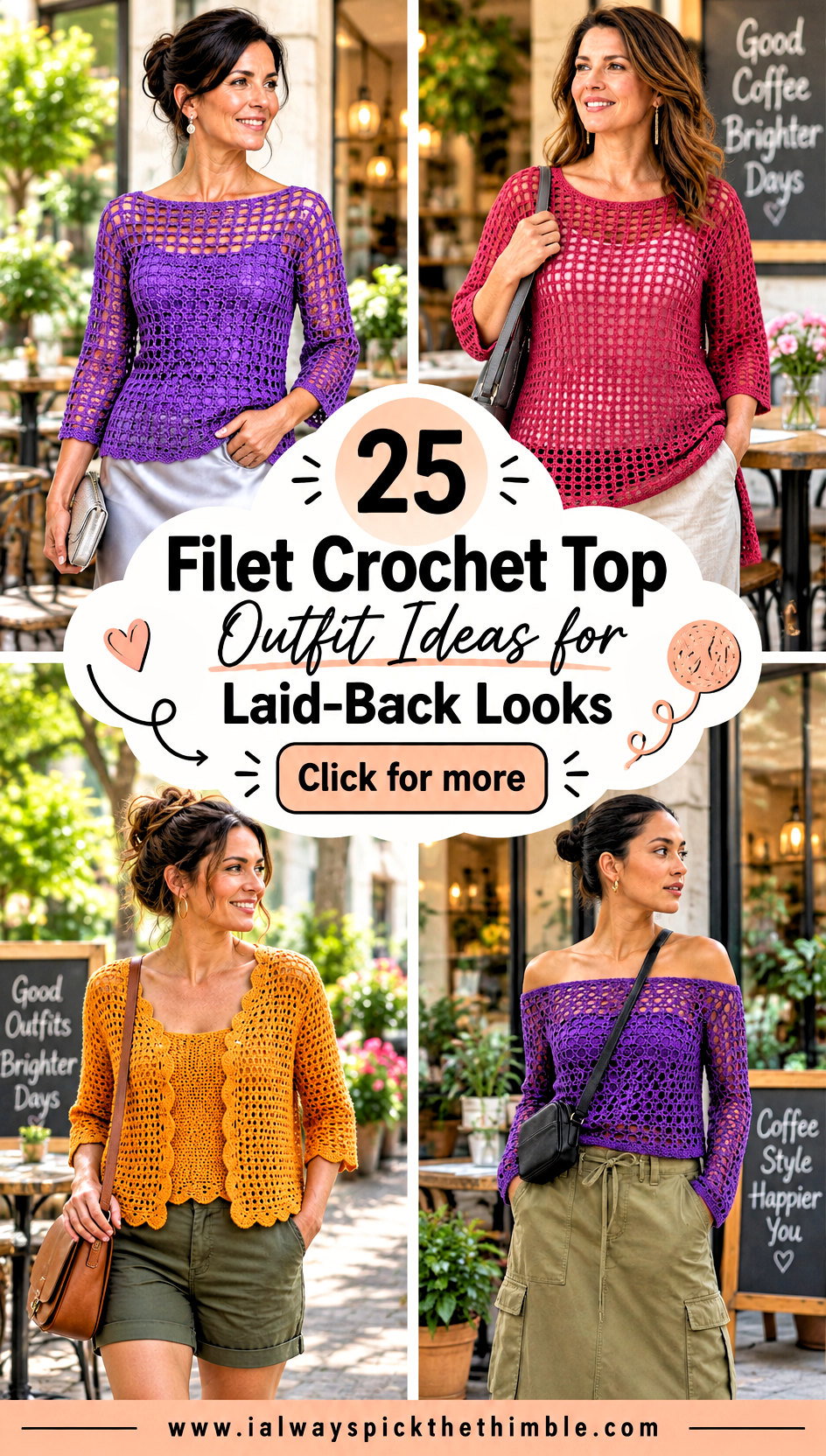 25 Filet Crochet Top Outfit Ideas for Laid-Back Looks - 25 Filet Crochet Top Outfit Ideas for Laid-Back Looks