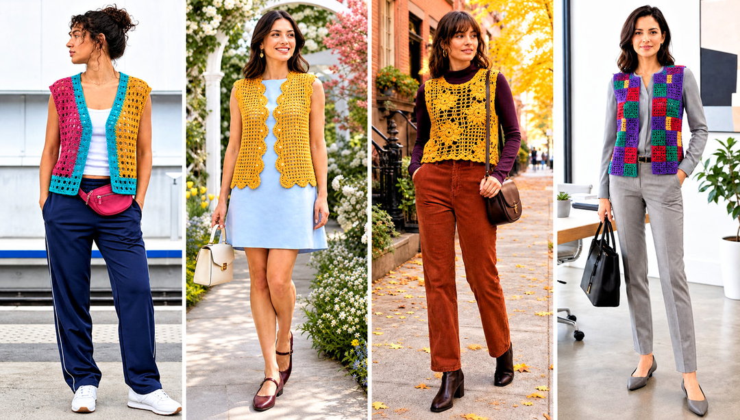 25 Filet Crochet Vest Outfit Ideas for Everyday Layering