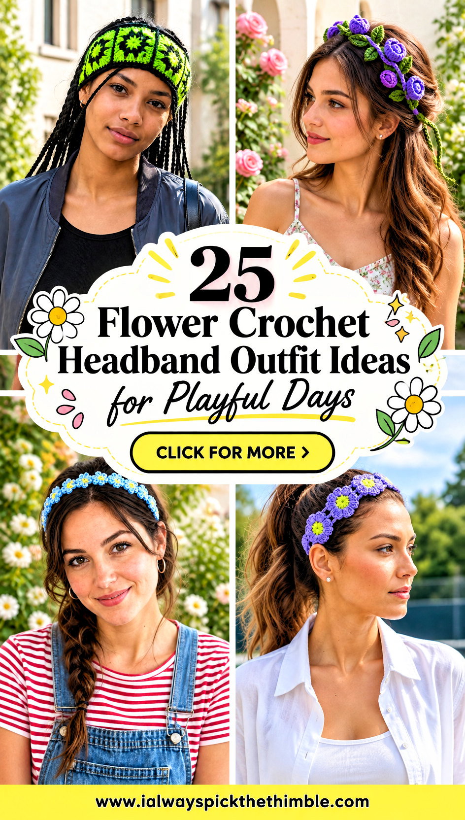 25 Flower Crochet Headband Outfit Ideas for Playful Days - 25 Flower Crochet Headband Outfit Ideas for Playful Days