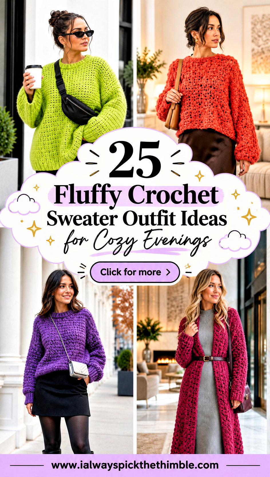 25 Fluffy Crochet Sweater Outfit Ideas for Cozy Evenings - 25 Fluffy Crochet Sweater Outfit Ideas for Cozy Evenings