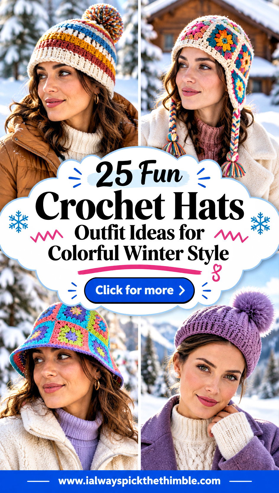 25 Fun Crochet Hats Outfit Ideas for Colorful Winter Style - 25 Fun Crochet Hats Outfit Ideas for Colorful Winter Style