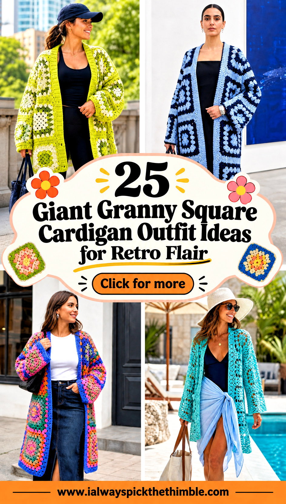 25 Giant Granny Square Cardigan Outfit Ideas for Retro Flair - 25 Giant Granny Square Cardigan Outfit Ideas for Retro Flair