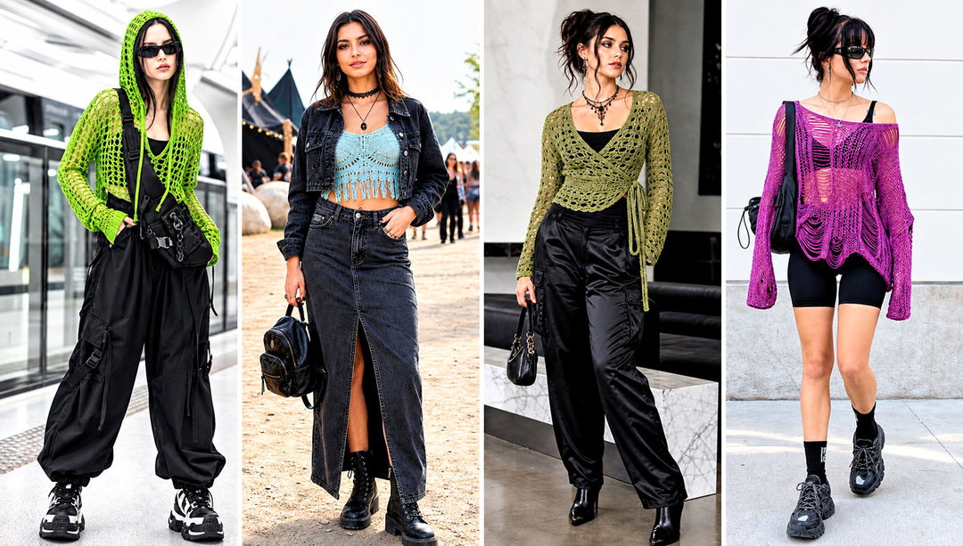 25 Goth Crochet Top Outfit Ideas for Dark Romantic Looks