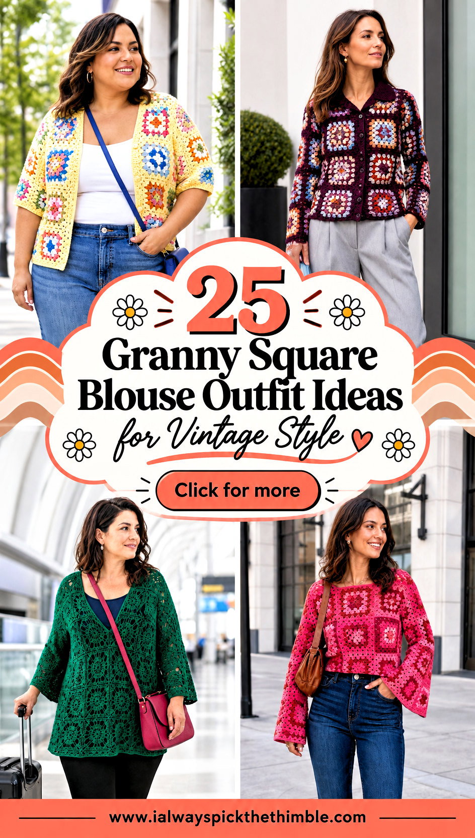 25 Granny Square Blouse Outfit Ideas for Vintage Style - 25 Granny Square Blouse Outfit Ideas for Vintage Style