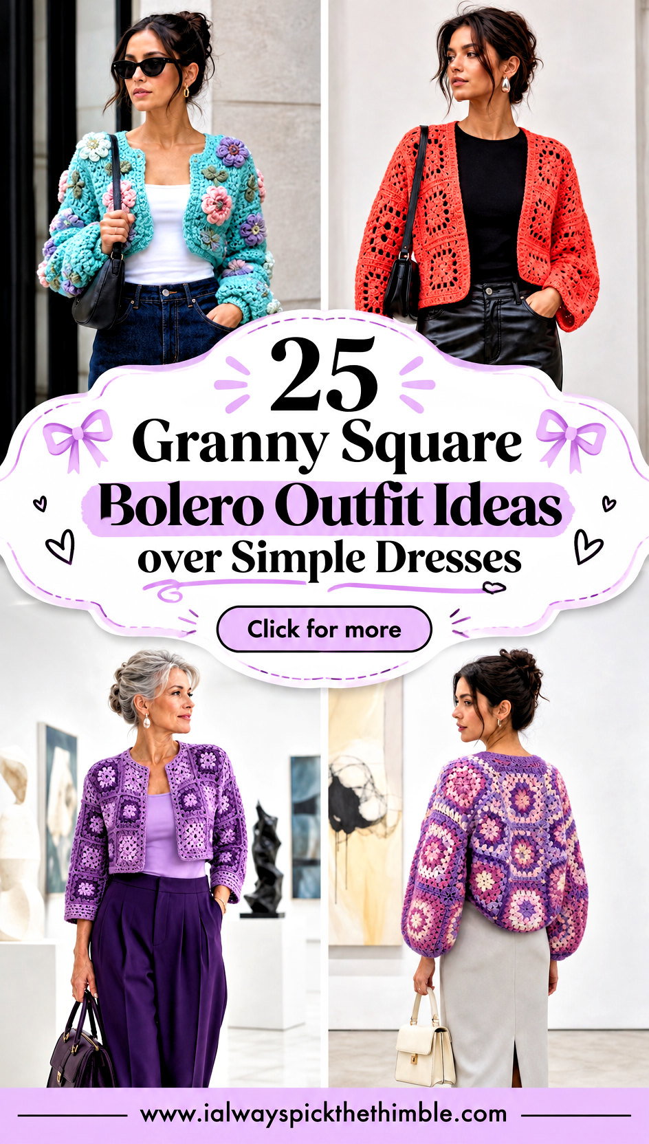 25 Granny Square Bolero Outfit Ideas over Simple Dresses - 25 Granny Square Bolero Outfit Ideas over Simple Dresses