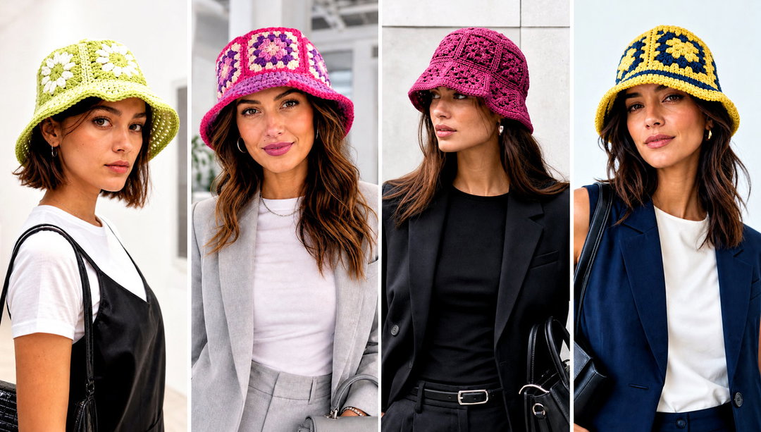 25 Granny Square Bucket Hat Outfit Ideas for Sunny Days