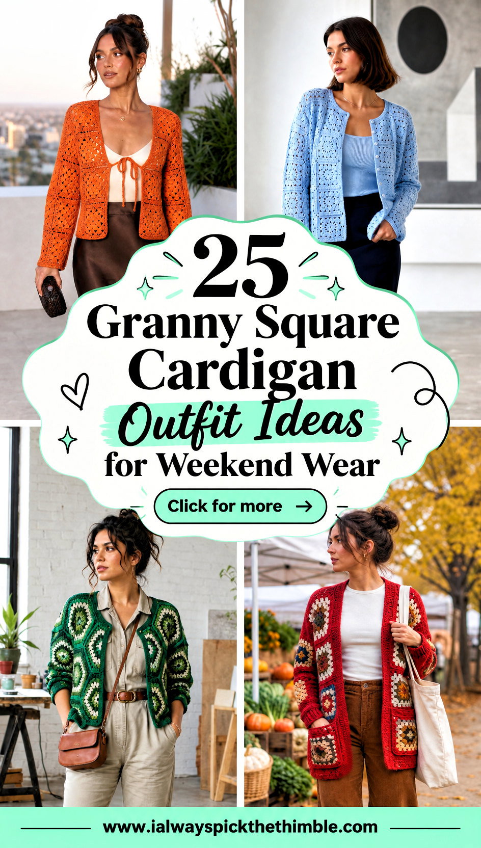 25 Granny Square Cardigan Outfit Ideas for Weekend Wear - 25 Granny Square Cardigan Outfit Ideas for Weekend Wear