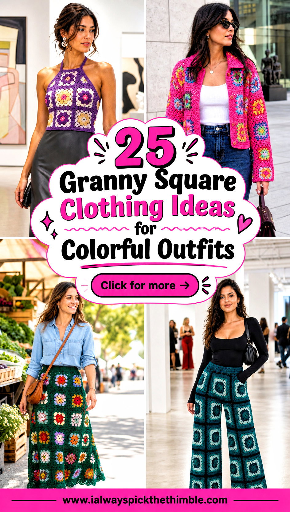 25 Granny Square Clothing Ideas for Colorful Outfits - 25 Granny Square Clothing Ideas for Colorful Outfits