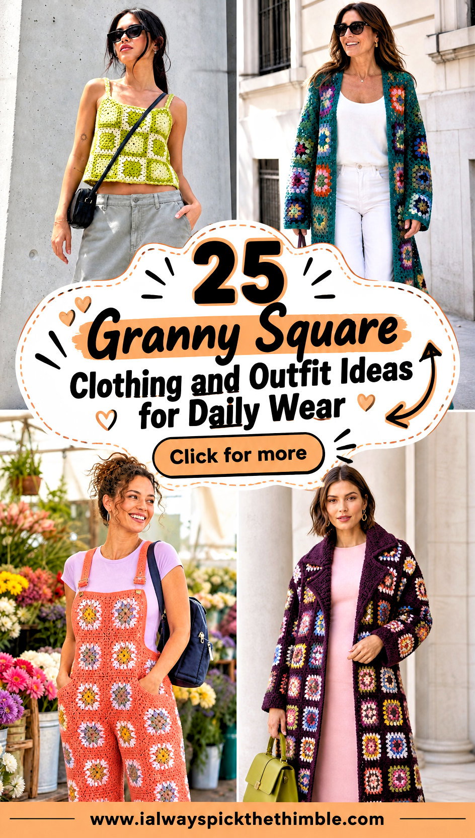 25 Granny Square Clothing and Outfit Ideas for Daily Wear - 25 Granny Square Clothing and Outfit Ideas for Daily Wear