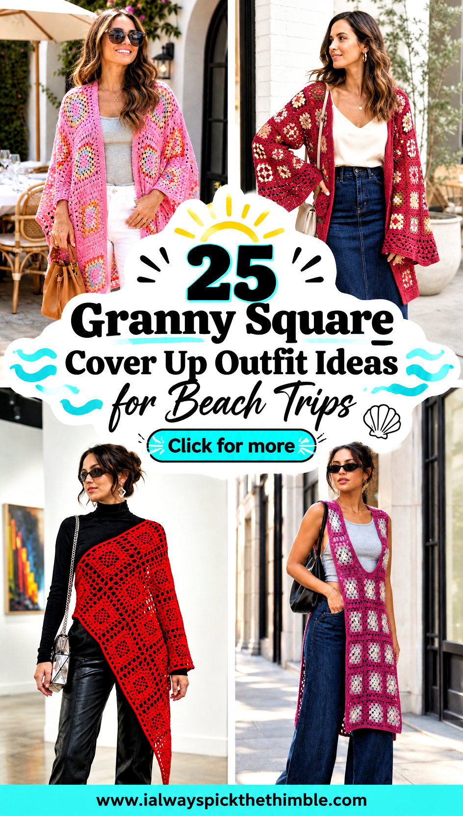 25 Granny Square Cover Up Outfit Ideas for Beach Trips - 25 Granny Square Cover Up Outfit Ideas for Beach Trips