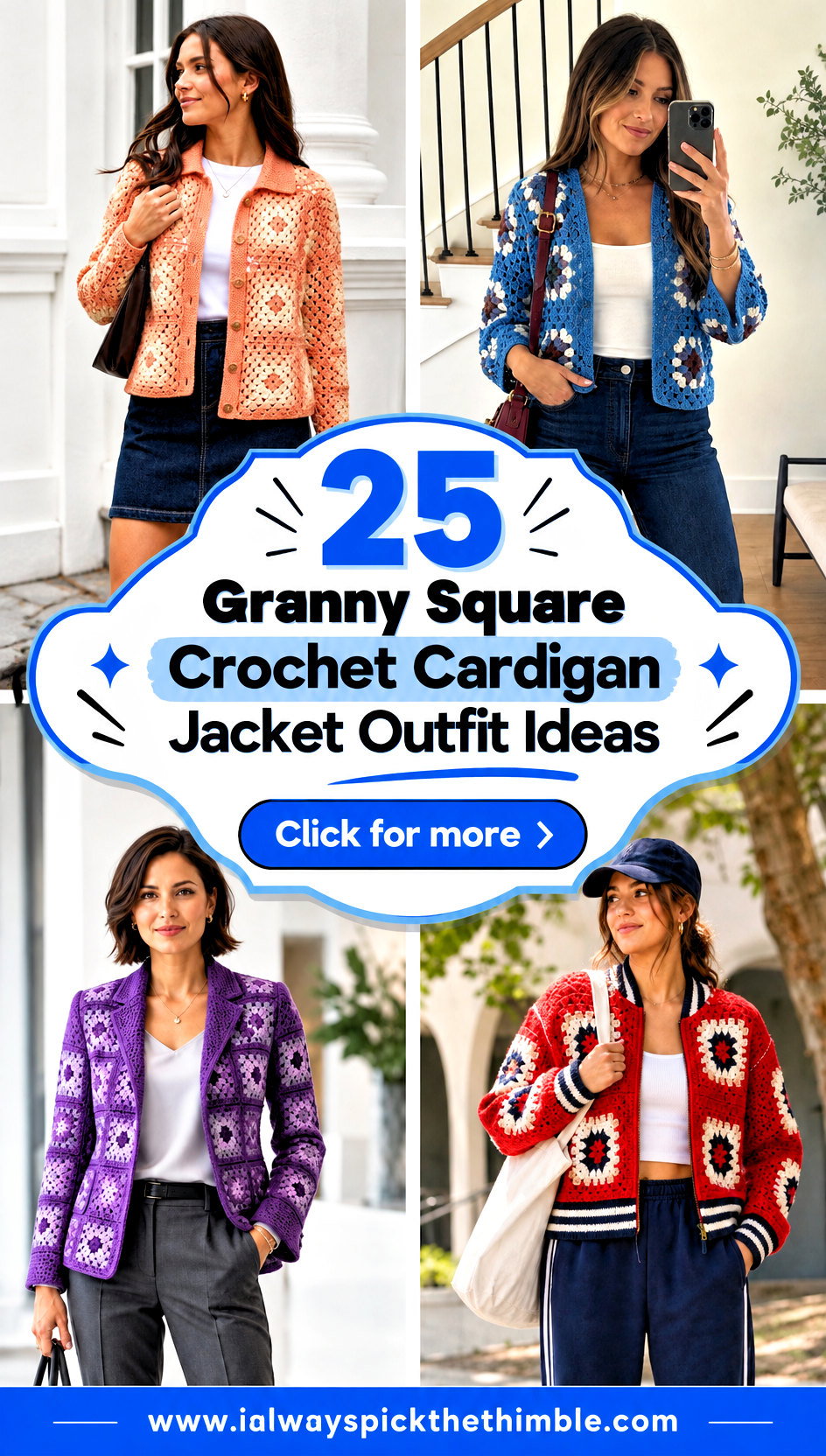 25 Granny Square Crochet Cardigan Jacket Outfit Ideas - 25 Granny Square Crochet Cardigan Jacket Outfit Ideas