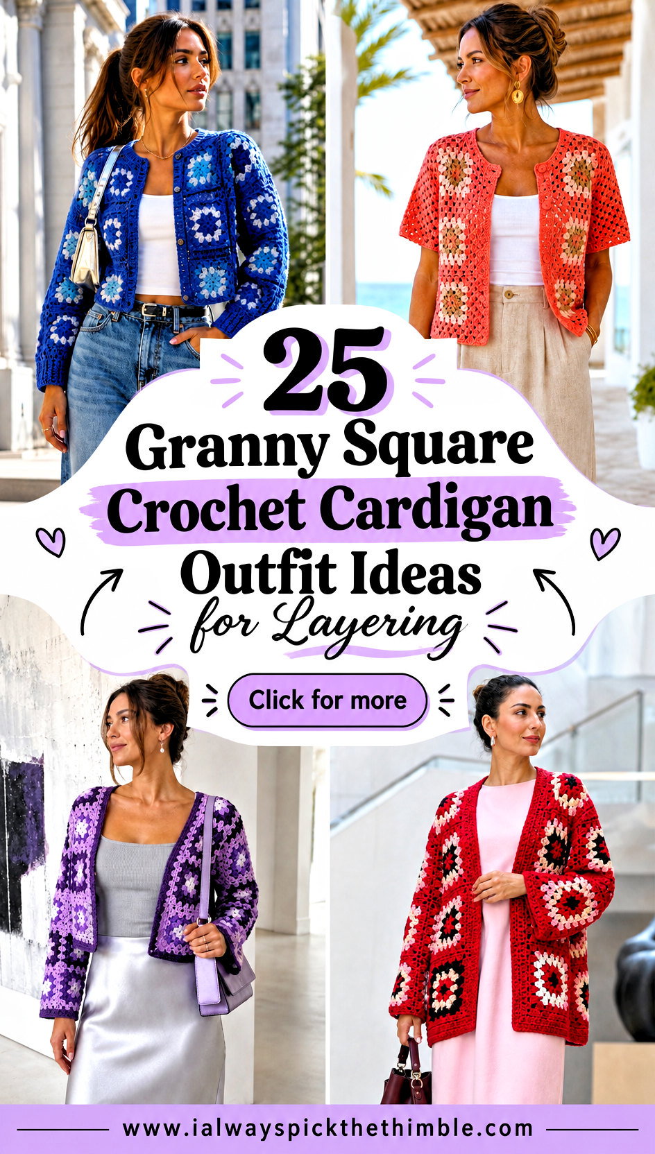 25 Granny Square Crochet Cardigan Outfit Ideas for Layering - 25 Granny Square Crochet Cardigan Outfit Ideas for Layering