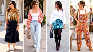 25 Granny Square Crochet Clothes and Outfit Ideas in Color