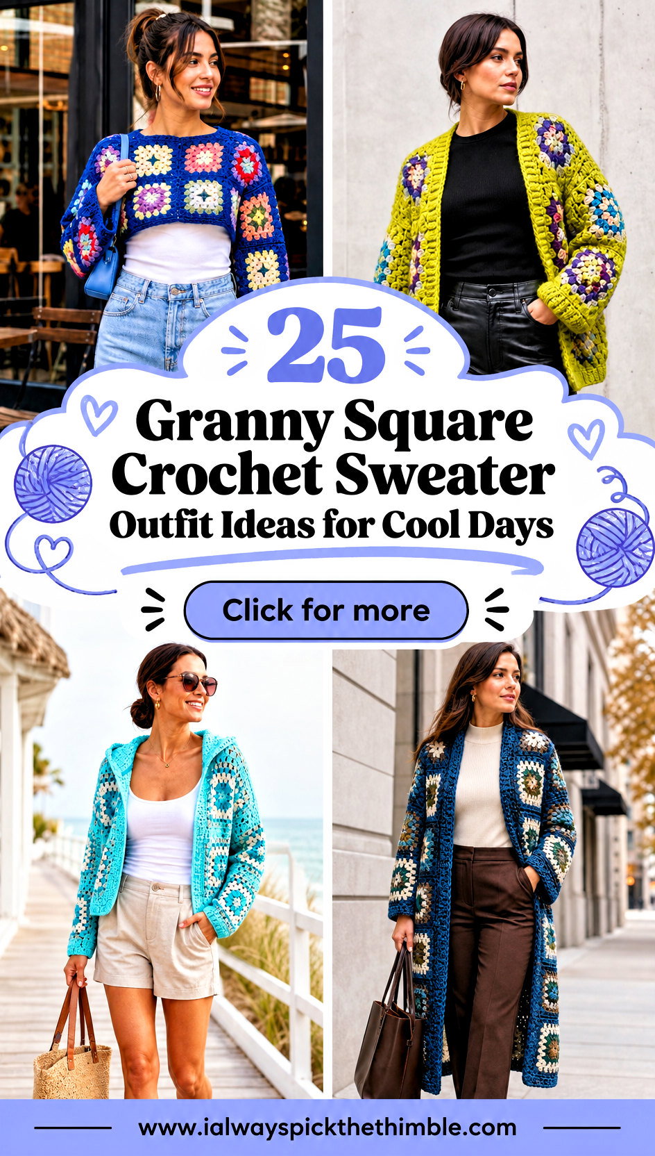 25 Granny Square Crochet Sweater Outfit Ideas for Cool Days - 25 Granny Square Crochet Sweater Outfit Ideas for Cool Days