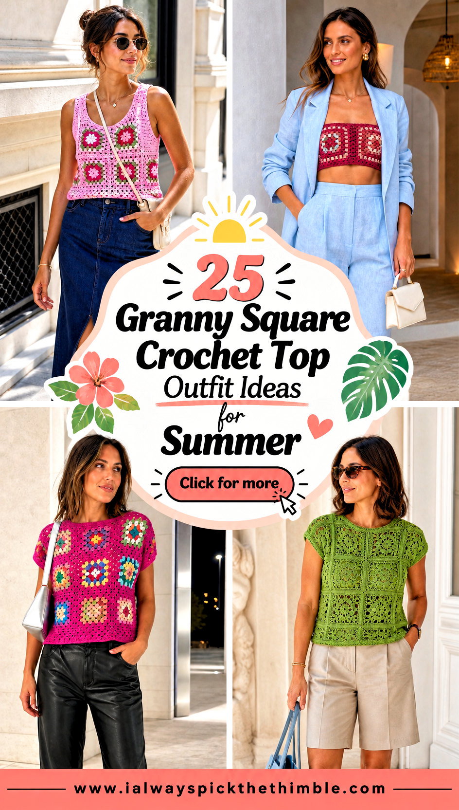 25 Granny Square Crochet Top Outfit Ideas for Summer - 25 Granny Square Crochet Top Outfit Ideas for Summer
