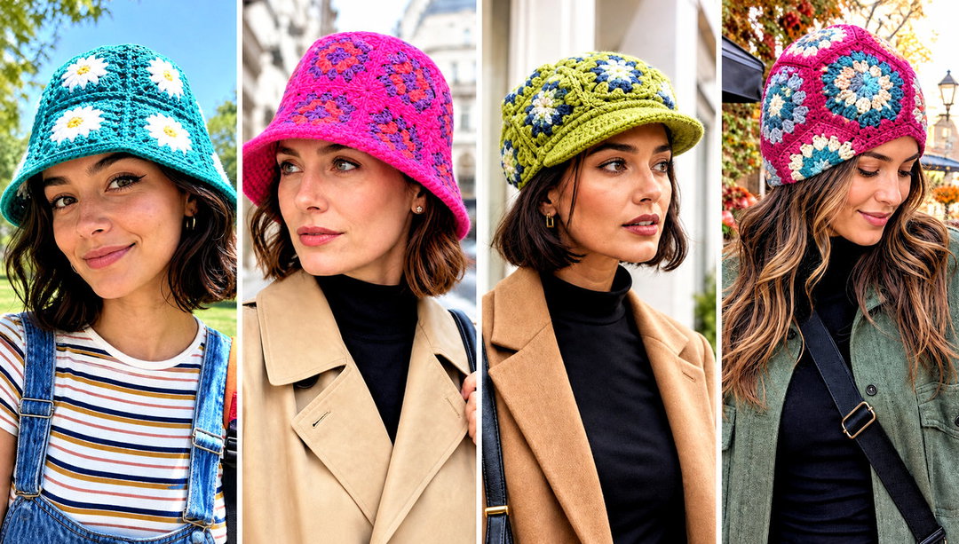 25 Granny Square Hat Outfit Ideas for Casual Winter Days