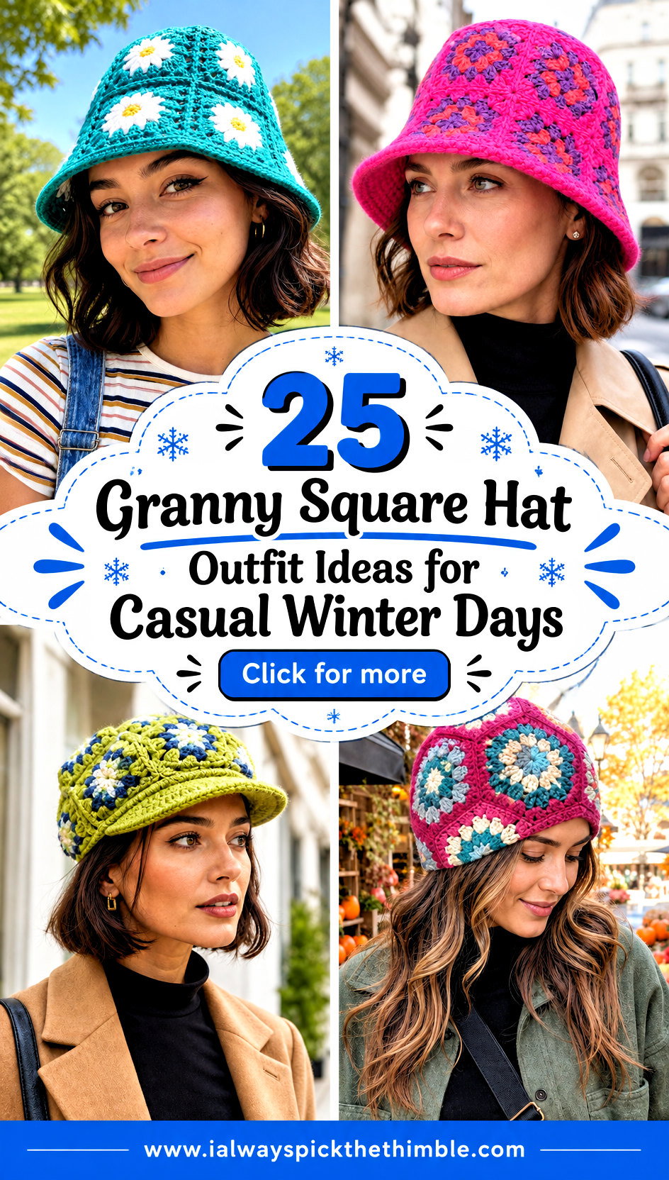 25 Granny Square Hat Outfit Ideas for Casual Winter Days - 25 Granny Square Hat Outfit Ideas for Casual Winter Days
